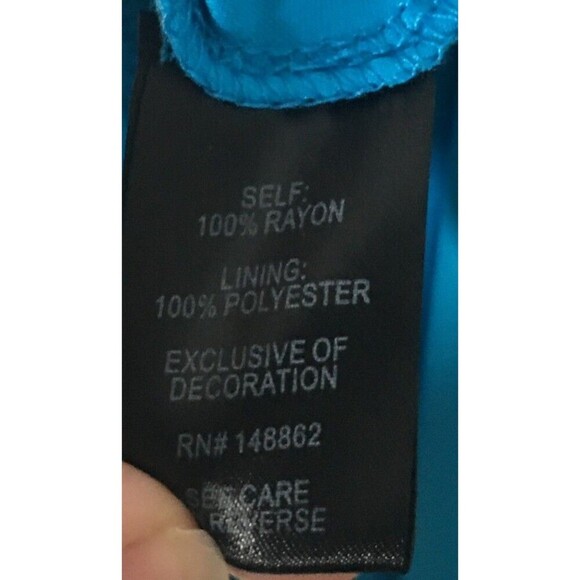 Torrid Dress Women's Size 2X Blue Lace Trim V-Neck Tie Closure Short Sleeve - Picture 8 of 8